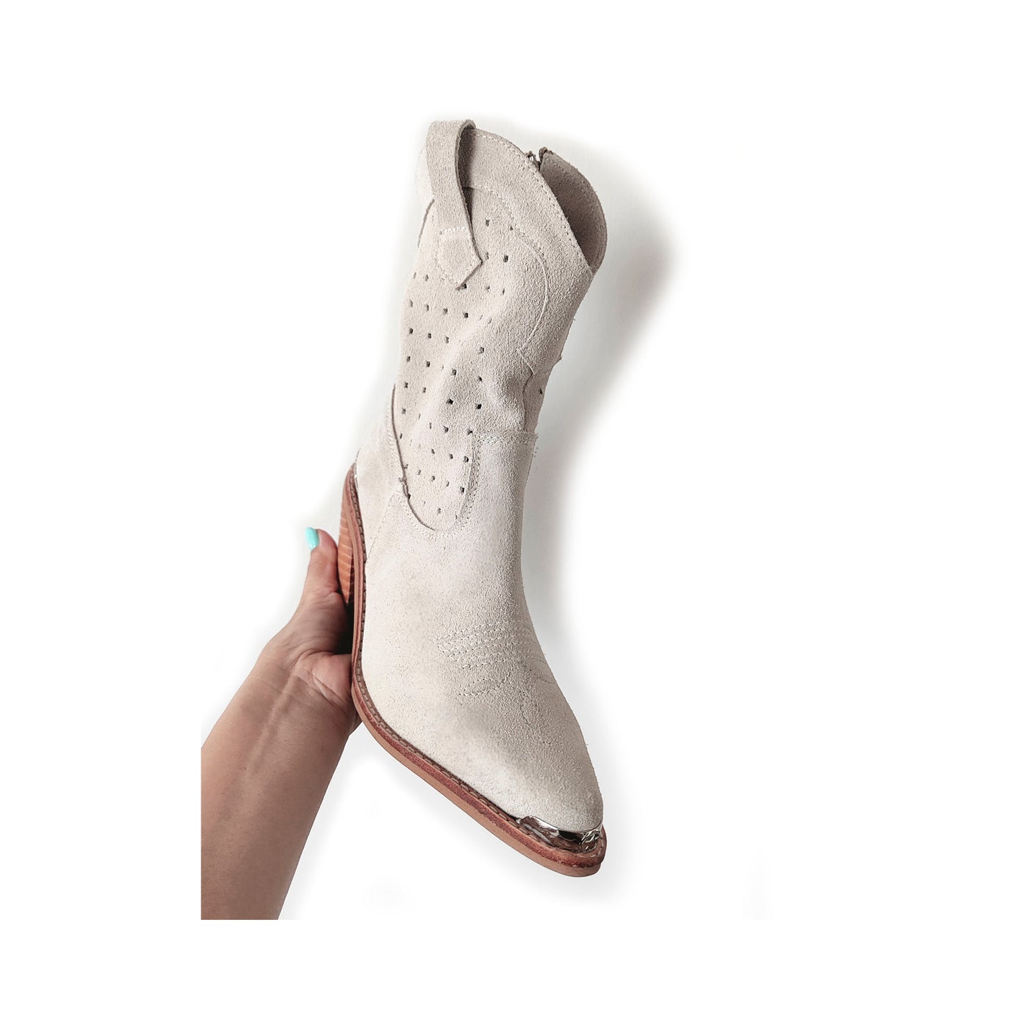 Botines Caña Perforada - Reno Marfil