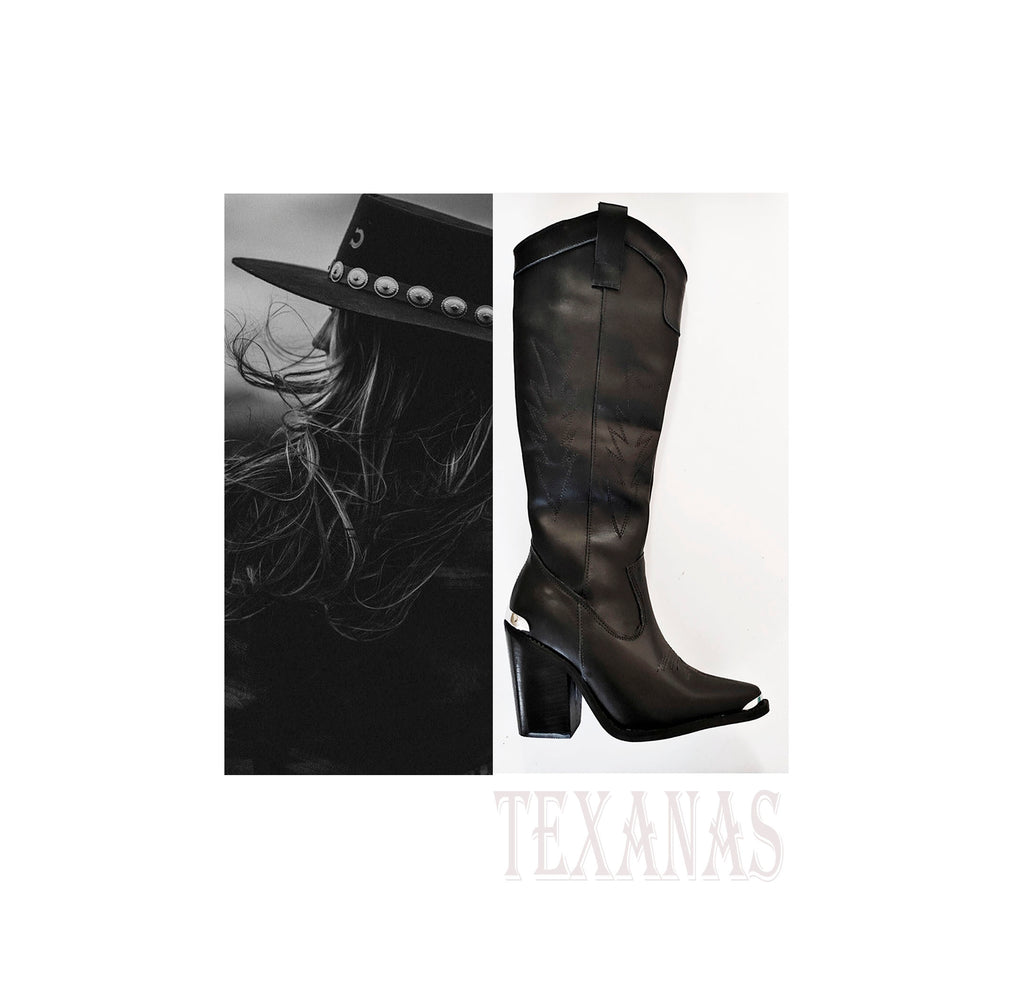 Botas Caña Alta - Cuero Negro