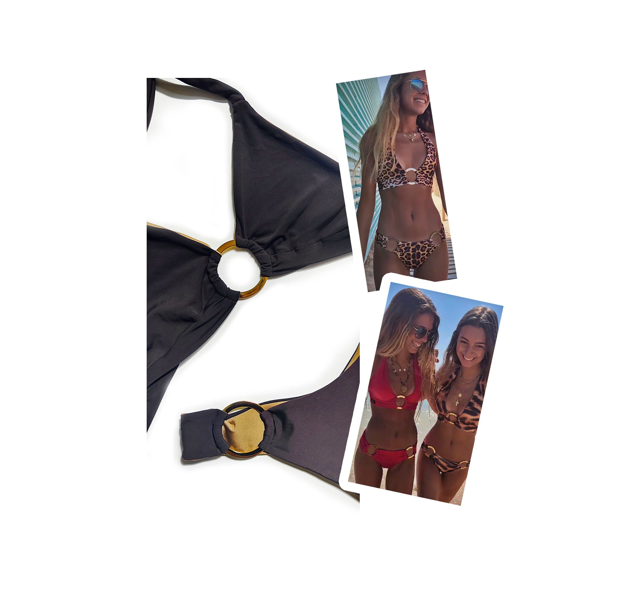Nuevo! Bikini Conjunto con Argollas Doradas | Personalizable