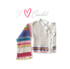 Chaleco Crochet Manga Larga Aplicación Arco Iris