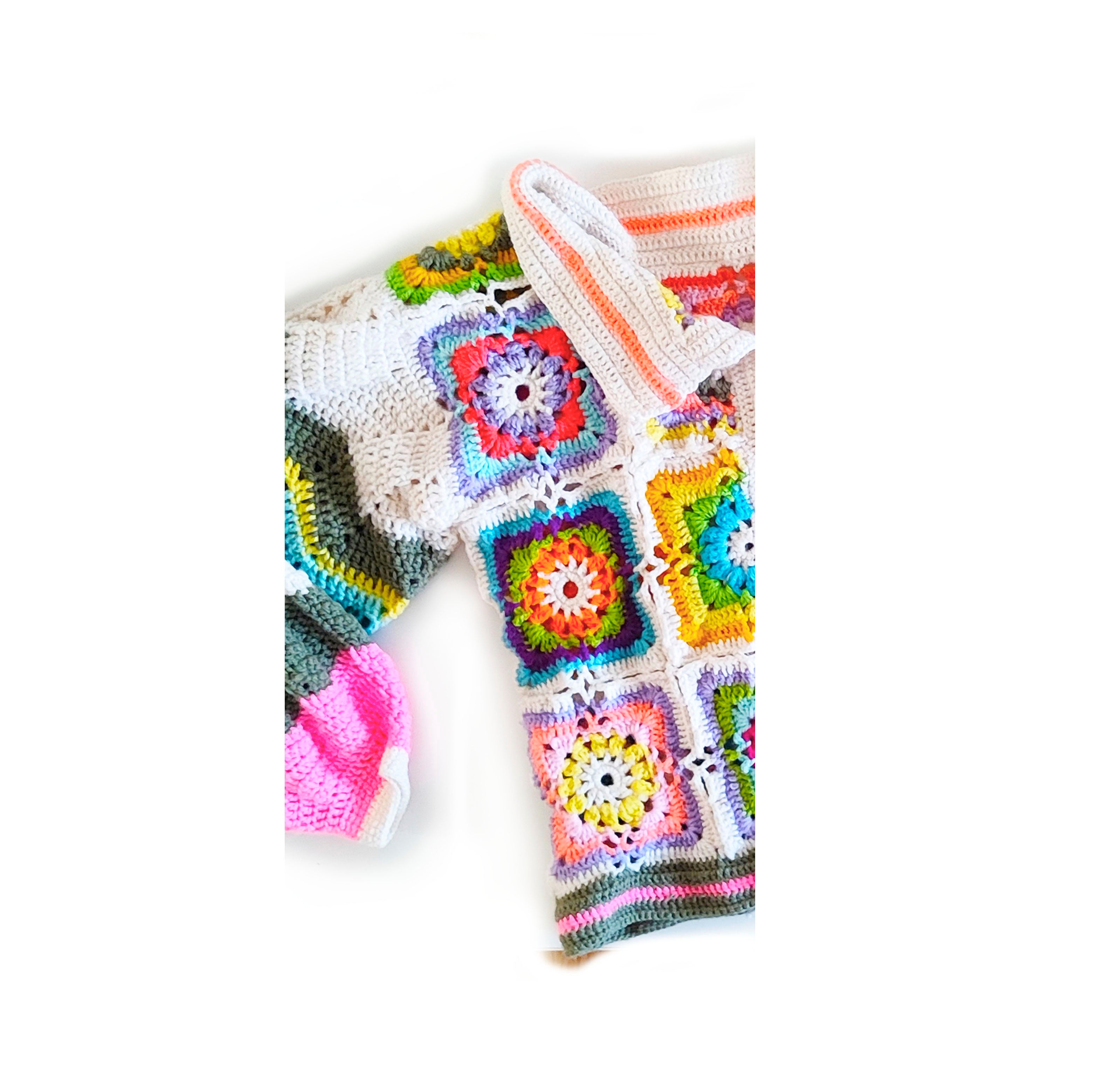 Chaleco Crochet Manga Larga Multicolor