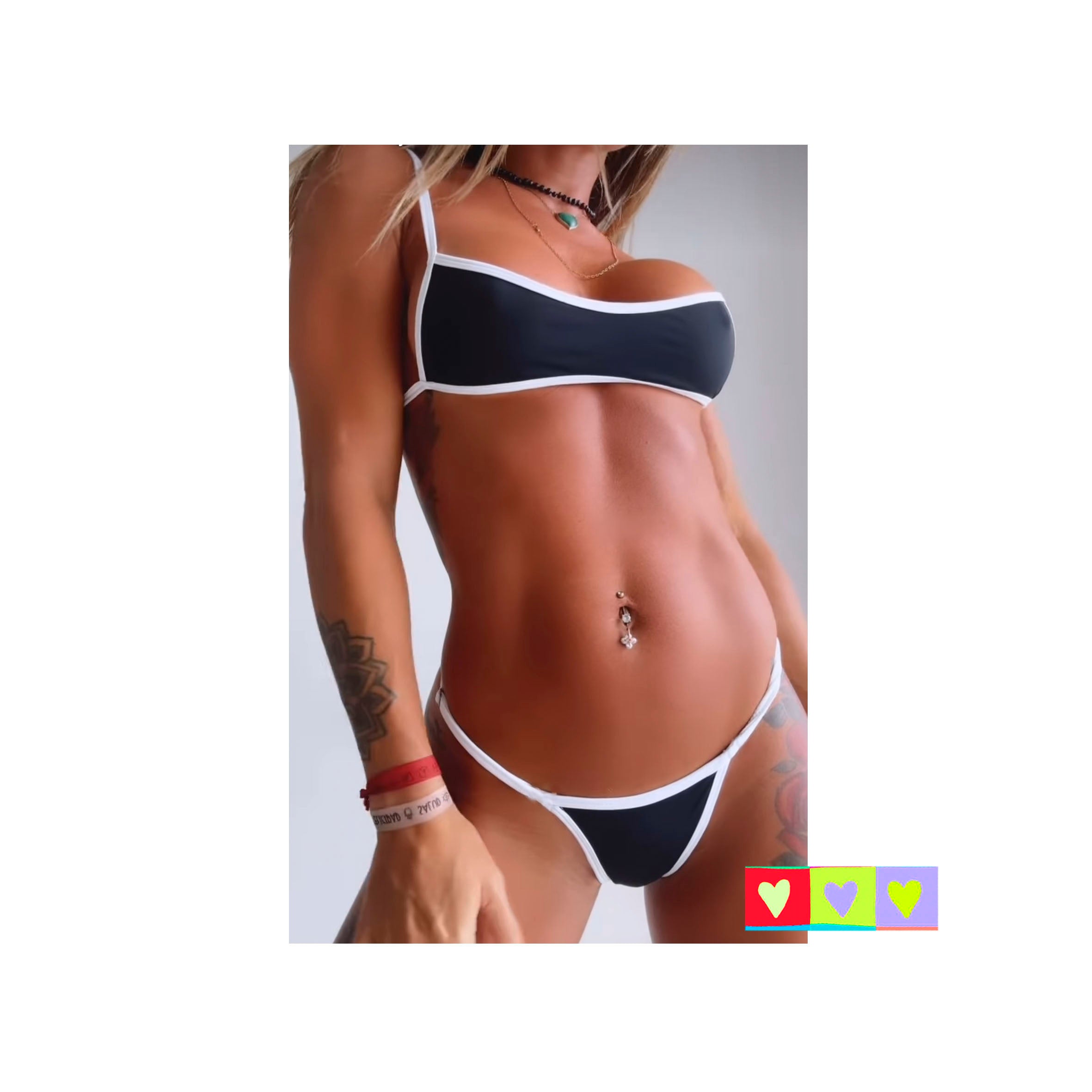 Bikini conjunto Bicolor Negro