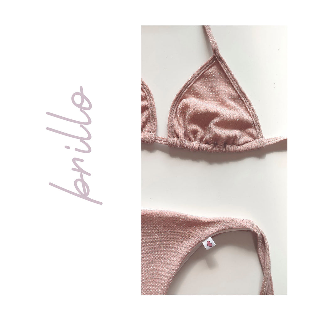 Bikini conjunto Lurex Rosa