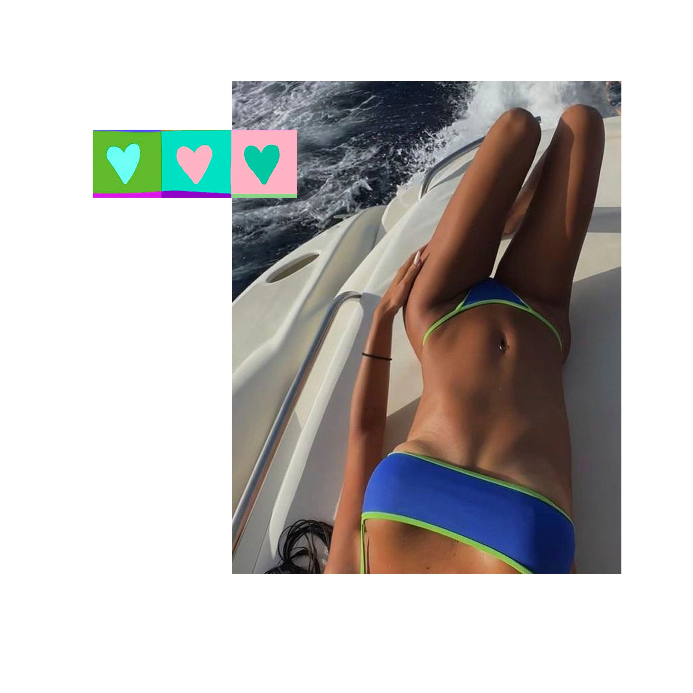 Bikini conjunto Bicolor Azulino