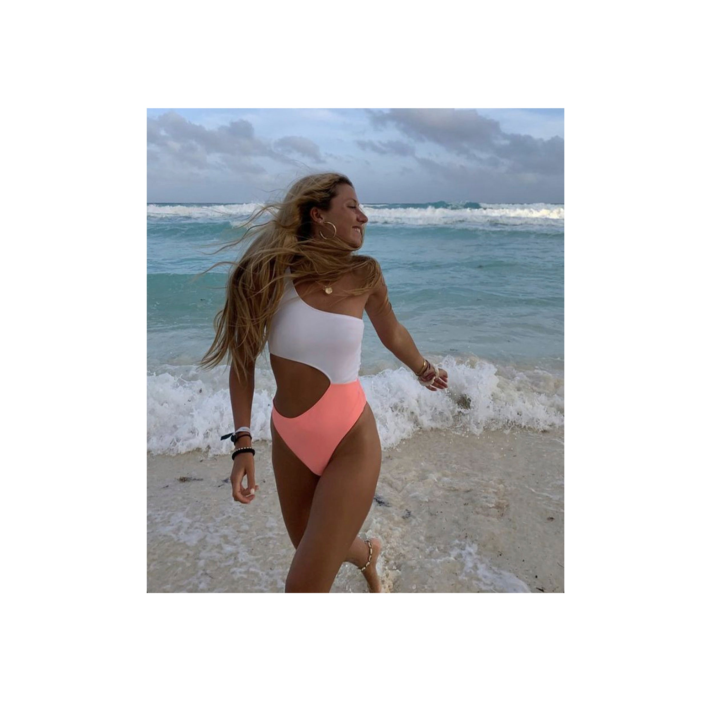 Traje de Baño Asimétrico Bicolor | Personalizable