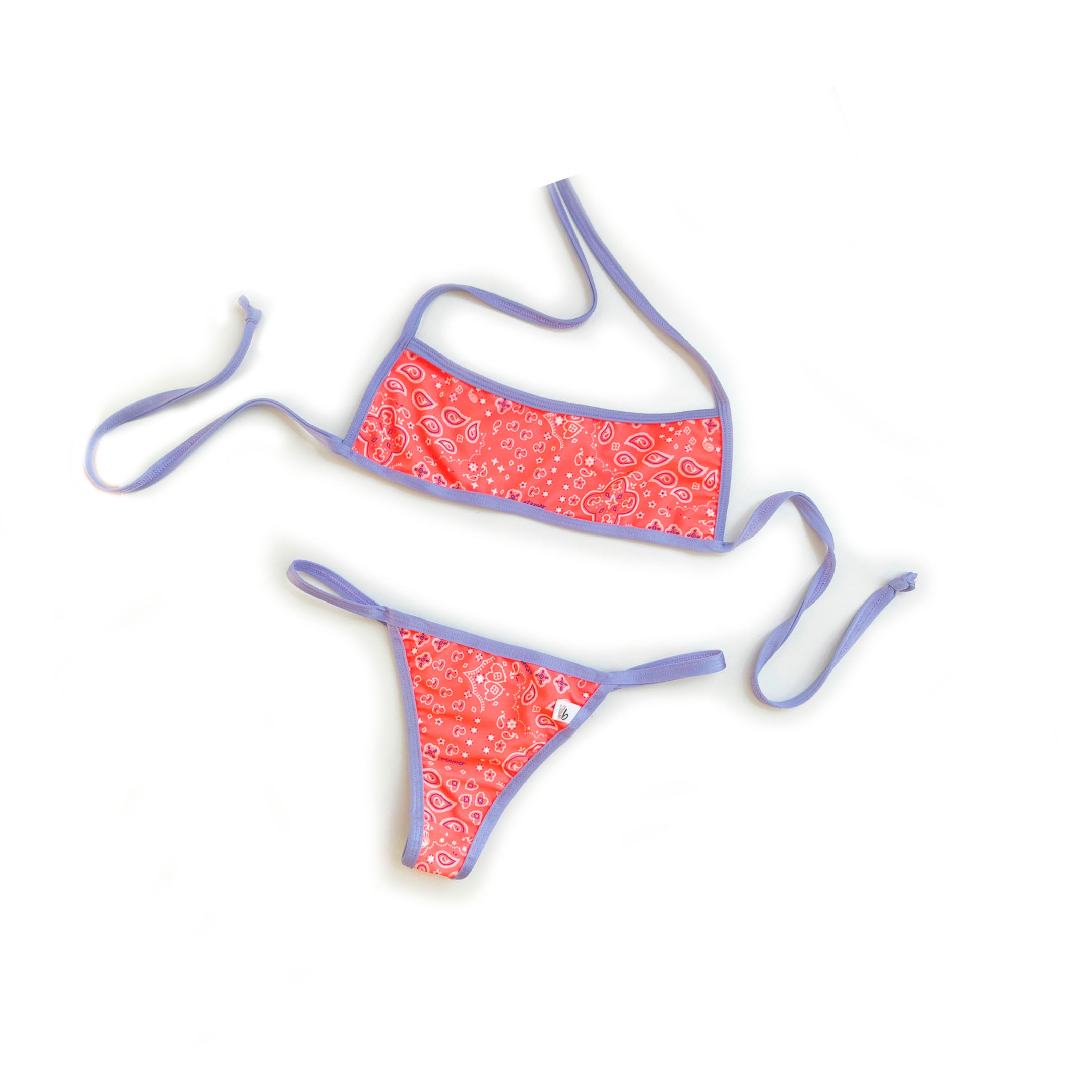 Bikini conjunto Bicolor Coral estampado