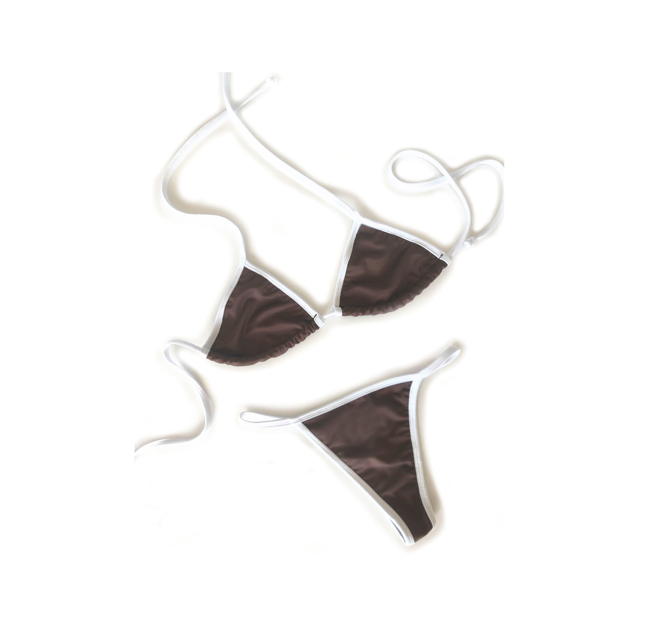 Nuevo! Bikini Conjunto Chocolate con Blanco