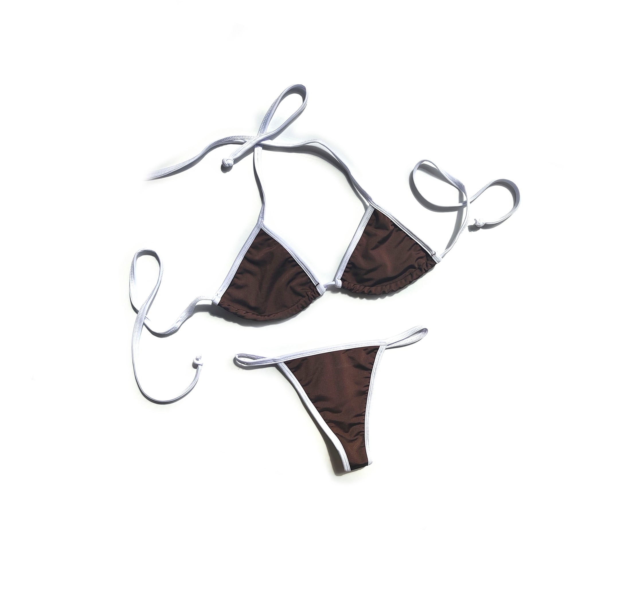 Nuevo! Bikini Conjunto Chocolate con Blanco
