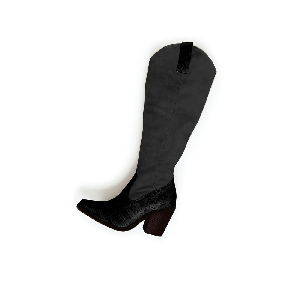 Botas | Cuero Texturado y Reno Negro