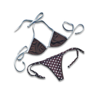 Nuevo! Bikini Conjunto Chocolate con Blanco y Puntos Blancos