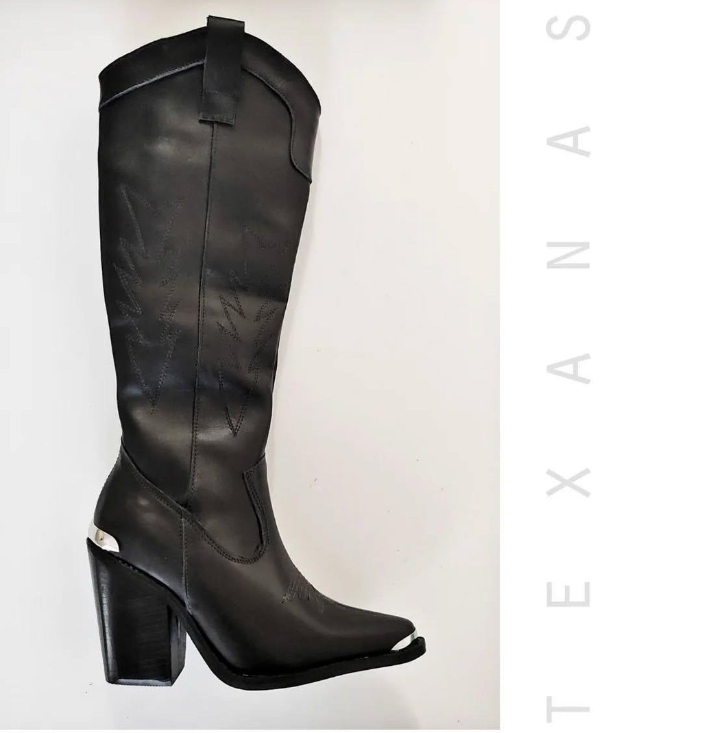 Botas Caña Alta - Cuero Negro