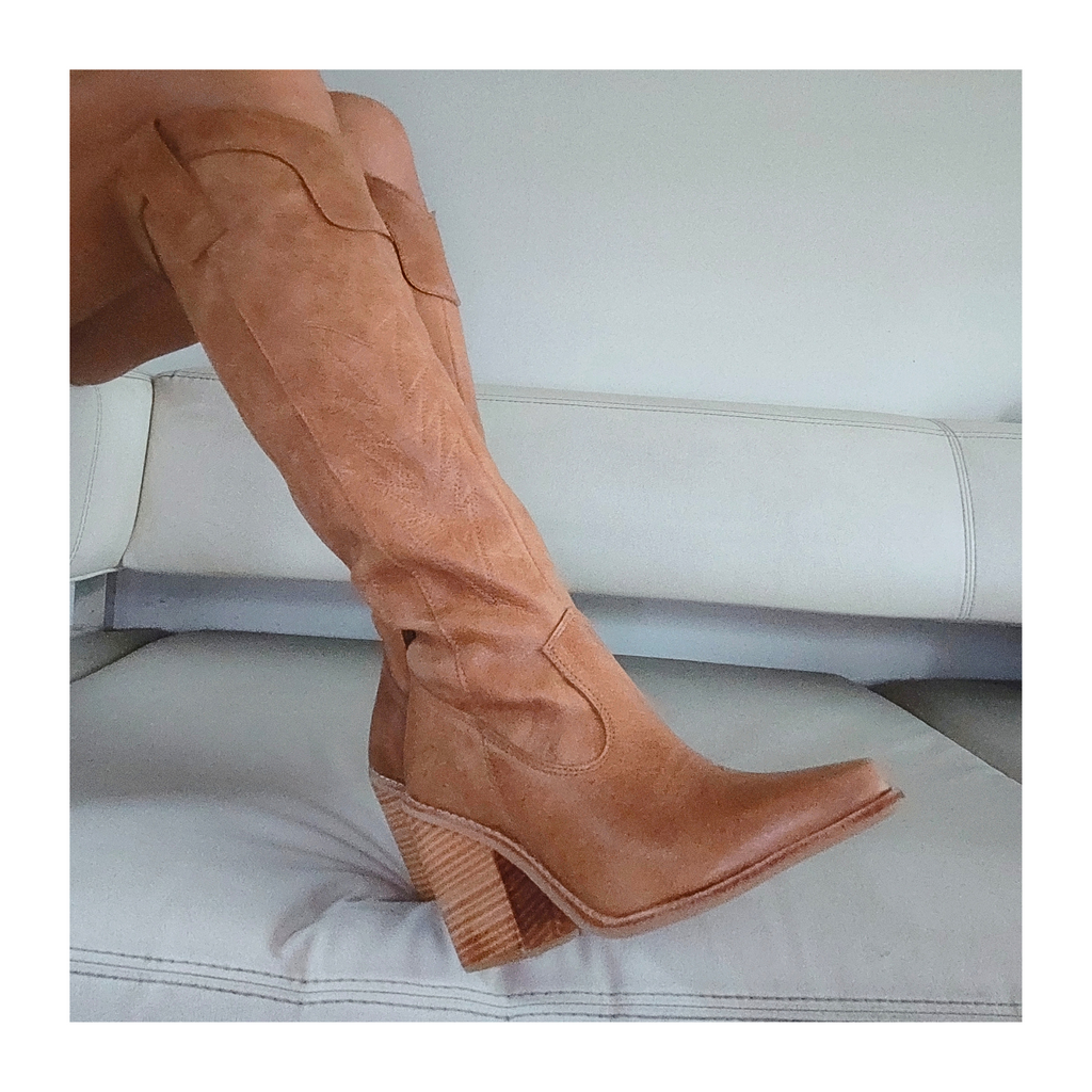 Botas Caña Alta - Cuero Camel
