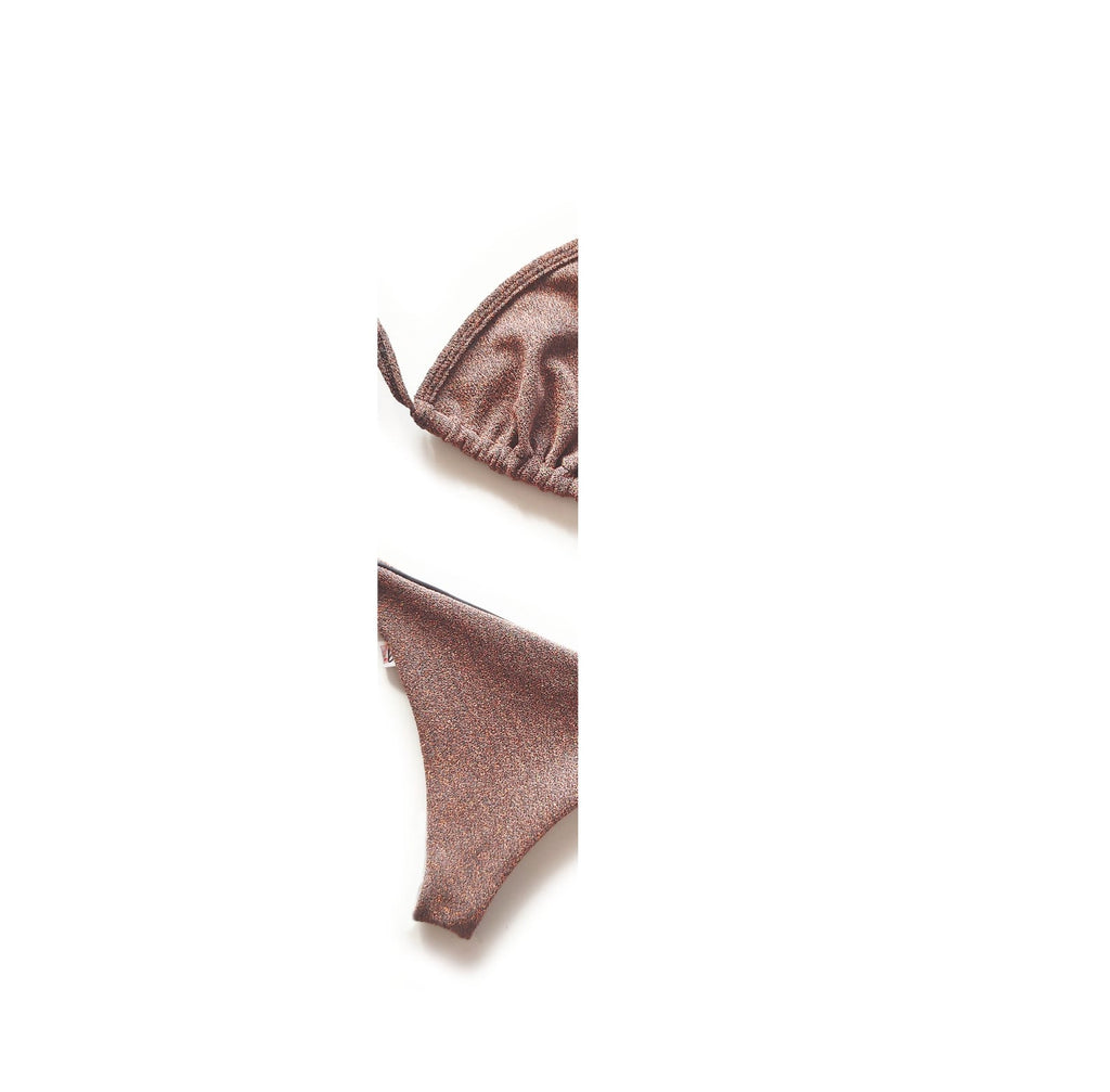 Bikini conjunto Lurex Cobre