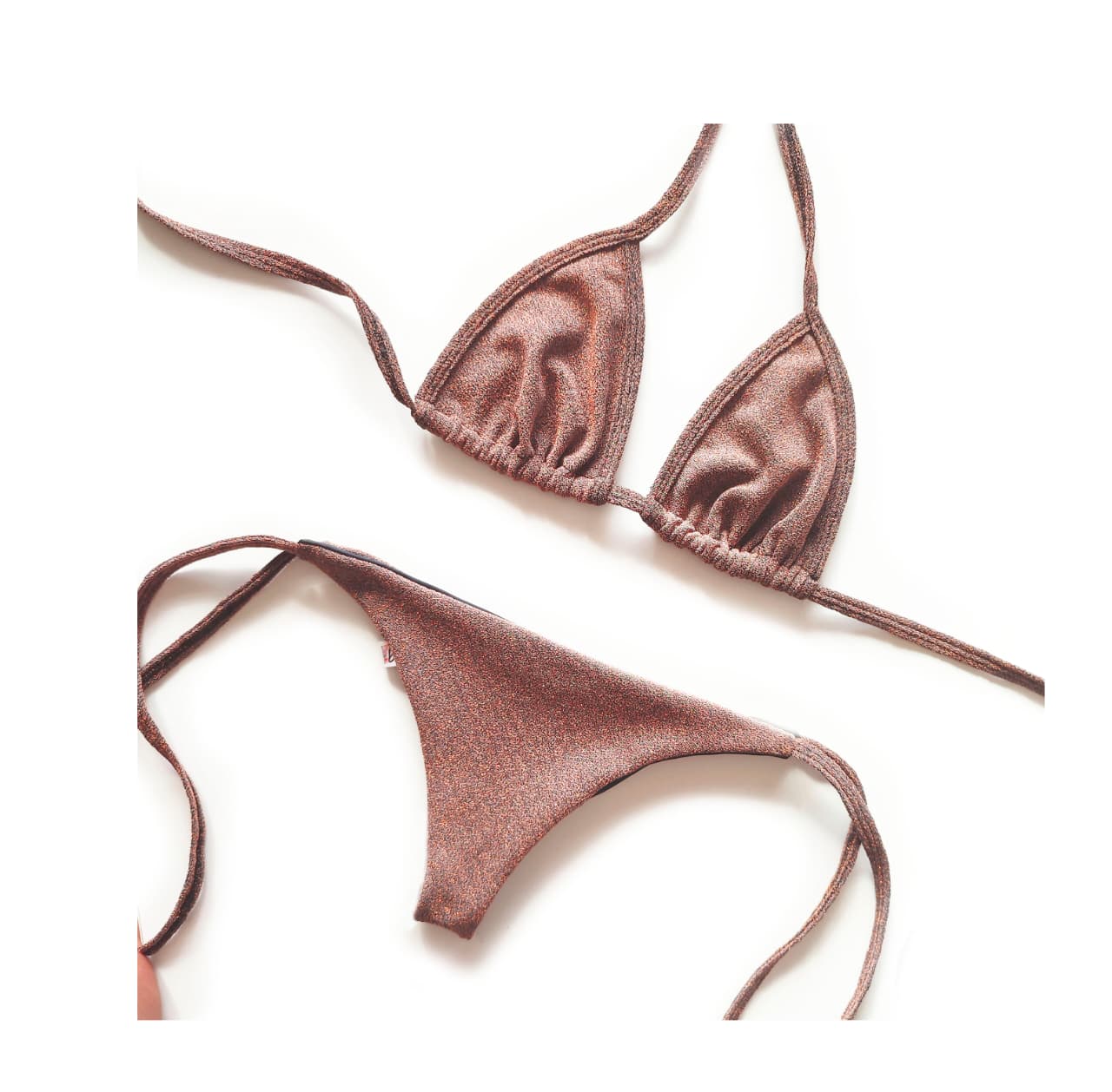 Bikini conjunto Lurex Cobre