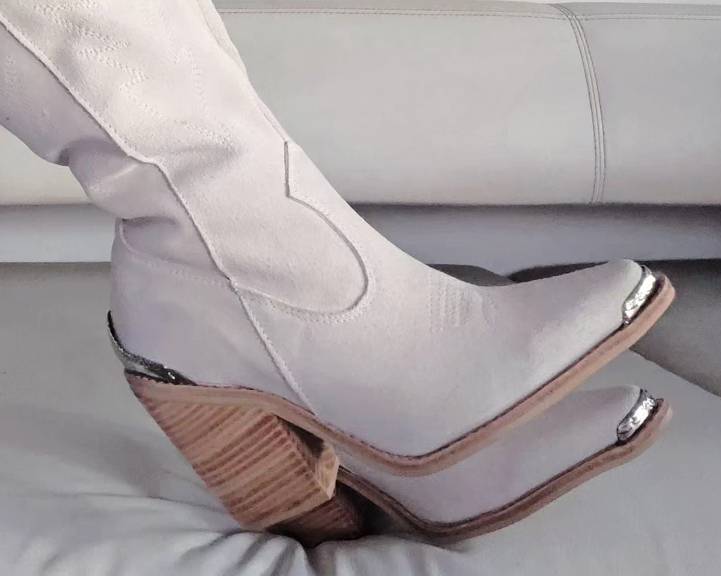 Botas Caña Alta Flecos - Reno Marfil