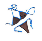 Nuevo! Bikini Conjunto Chocolate con Azul