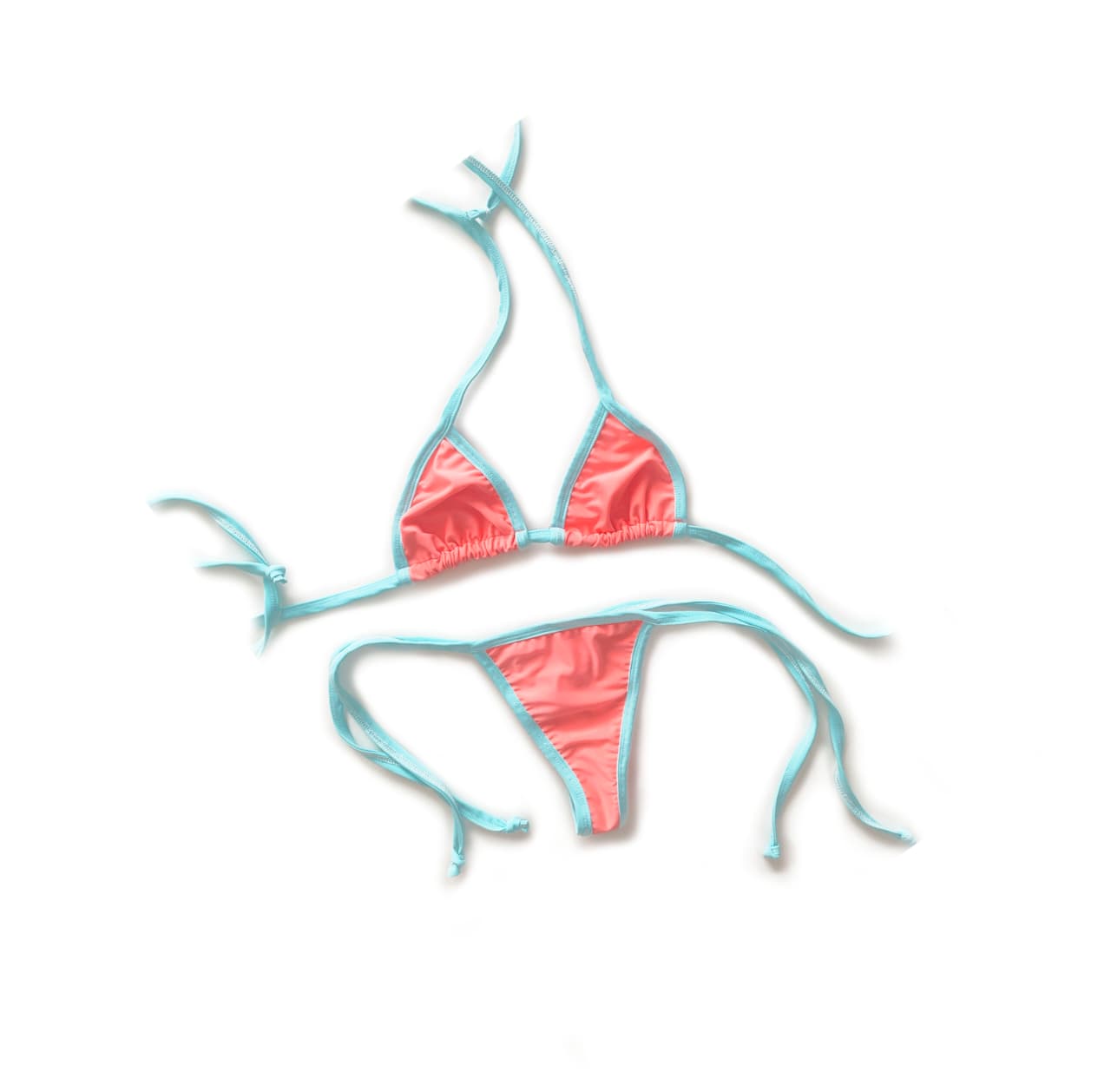 Nuevo! Bikini Bicolor Coral con Verde Menta