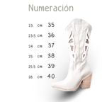 Botas Mariposa Reno Marfil - Aplicación Rosa Dorado